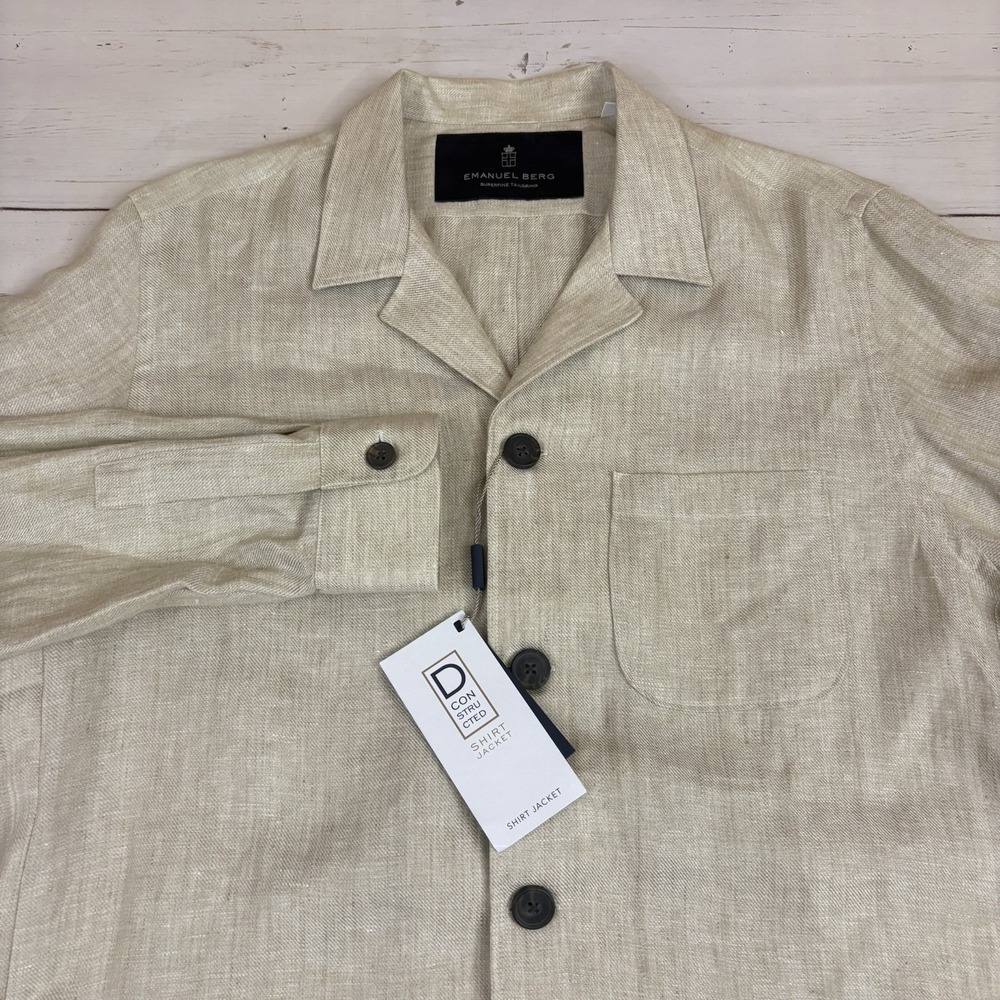 Emanuel Berg Shirt Jacket Unstructured Blazer Mens EU 52 Large NEW NWT MSRP $498